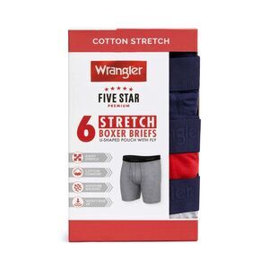 Wrangler Men’s Boxer Briefs Contoured Fit Pouch 6pk Red Size Medium New in Box